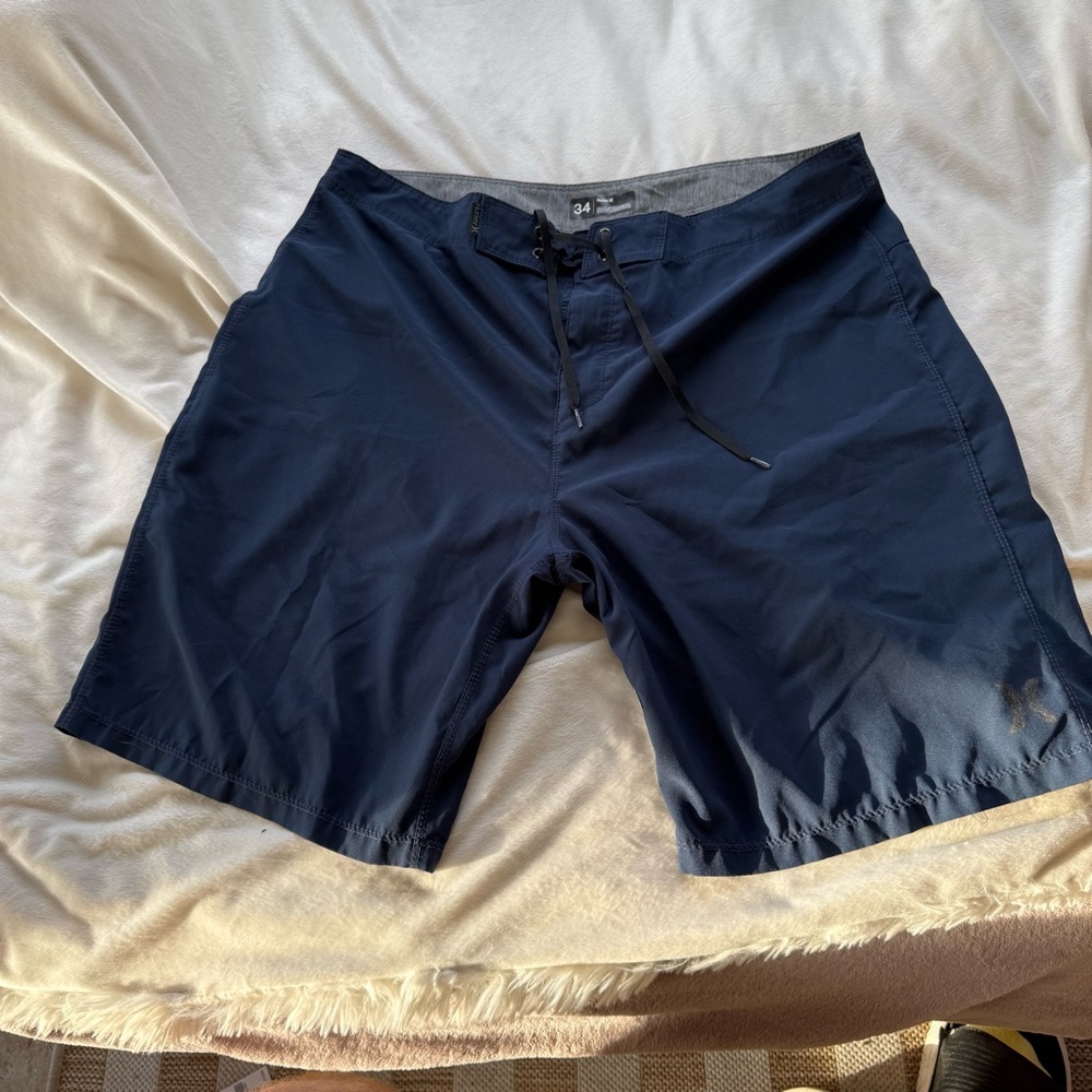Hurley Blue Board Shorts Classic Swimwear 34” W x10” L no liner